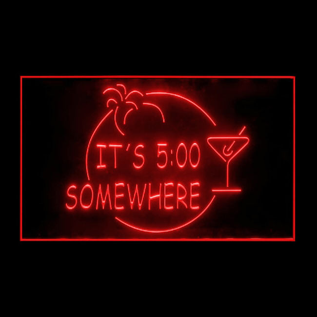 170005 ITS 5:00 Somewhere Bar Pub Home Decor Open Display illuminated Night Light Neon Sign 16 Color By Remote
