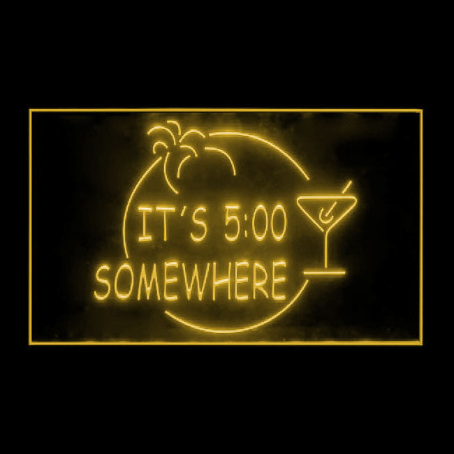 170005 ITS 5:00 Somewhere Bar Pub Home Decor Open Display illuminated Night Light Neon Sign 16 Color By Remote