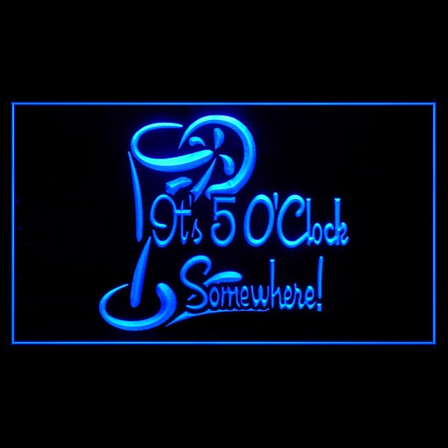 170034 ITS 5:00 Somewhere Bar Pub Home Decor Open Display illuminated Night Light Neon Sign 16 Color By Remote