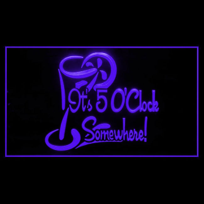 170034 ITS 5:00 Somewhere Bar Pub Home Decor Open Display illuminated Night Light Neon Sign 16 Color By Remote