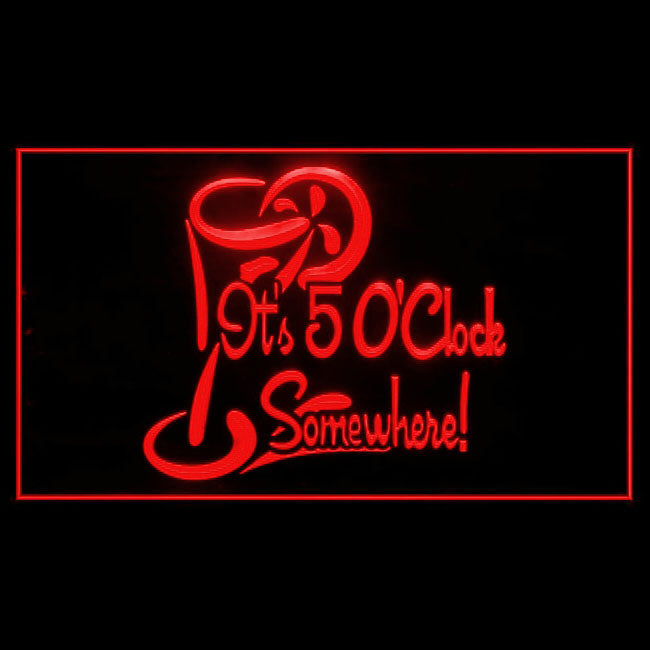 170034 ITS 5:00 Somewhere Bar Pub Home Decor Open Display illuminated Night Light Neon Sign 16 Color By Remote