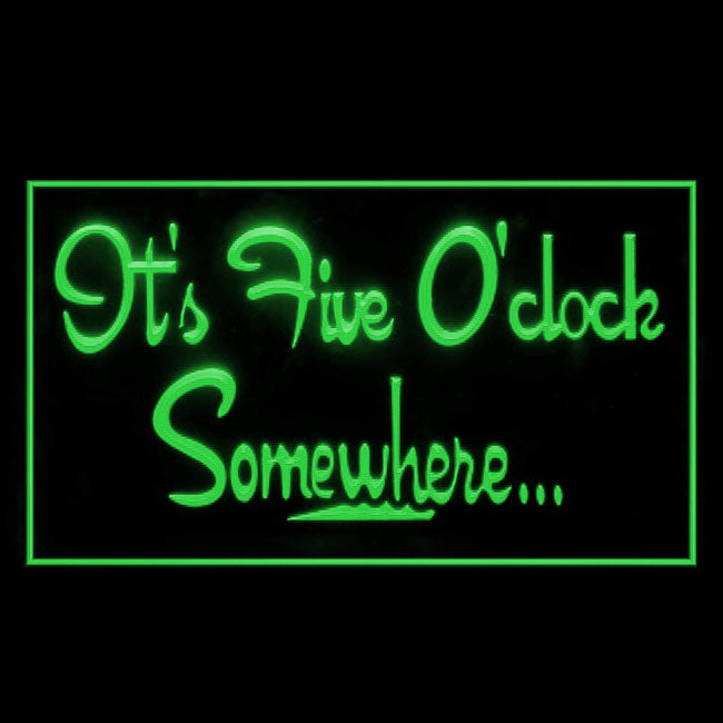170038 ITS 5:00 Somewhere Bar Pub Home Decor Open Display illuminated Night Light Neon Sign 16 Color By Remote