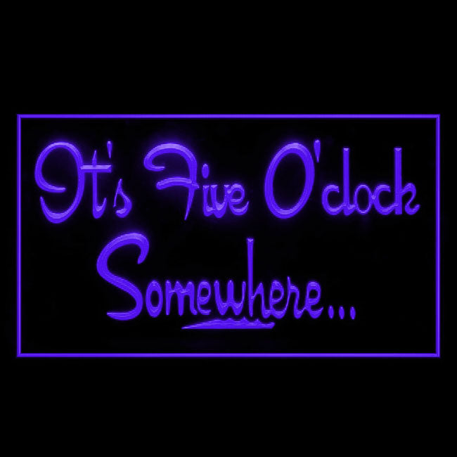 170038 ITS 5:00 Somewhere Bar Pub Home Decor Open Display illuminated Night Light Neon Sign 16 Color By Remote