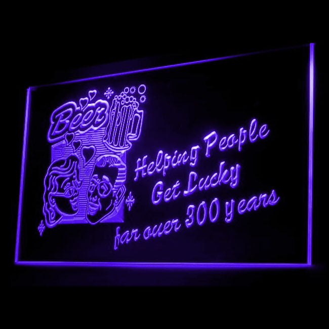 170054 Helping People Get Lucky Bar Pub Home Decor Open Display illuminated Night Light Neon Sign 16 Color By Remote