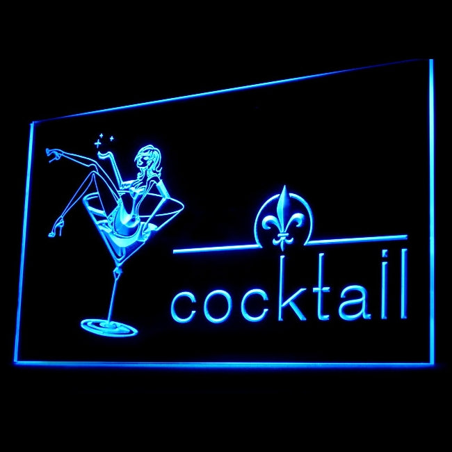 170066 Cocktails Bar Pub Club Home Decor Open Display illuminated Night Light Neon Sign 16 Color By Remote