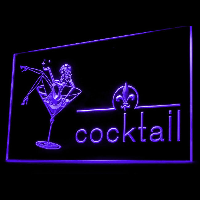 170066 Cocktails Bar Pub Club Home Decor Open Display illuminated Night Light Neon Sign 16 Color By Remote