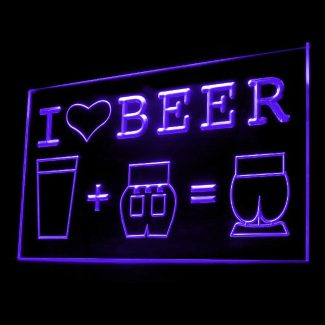 170068 I Love Beer Humor Bar Pub Home Decor Open Display illuminated Night Light Neon Sign 16 Color By Remote