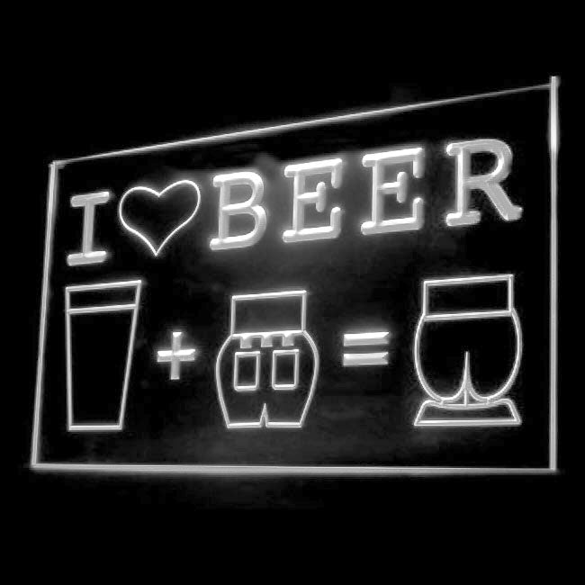 170068 I Love Beer Humor Bar Pub Home Decor Open Display illuminated Night Light Neon Sign 16 Color By Remote