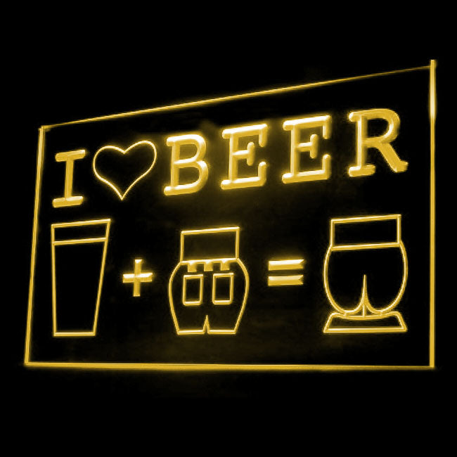170068 I Love Beer Humor Bar Pub Home Decor Open Display illuminated Night Light Neon Sign 16 Color By Remote