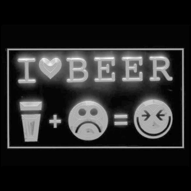170084 I Love Beer Happy Face Bar Home Decor Open Display illuminated Night Light Neon Sign 16 Color By Remote