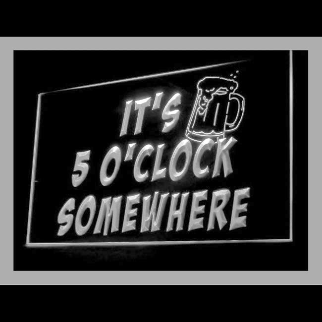 170093 It's 5 o'clock Somewhere Bar Pub Home Decor Open Display illuminated Night Light Neon Sign 16 Color By Remote