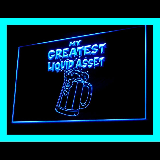 170096 Beer is My Greatest Liquid Asset Bar Home Decor Open Display illuminated Night Light Neon Sign 16 Color By Remote