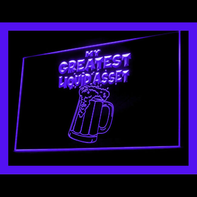 170096 Beer is My Greatest Liquid Asset Bar Home Decor Open Display illuminated Night Light Neon Sign 16 Color By Remote