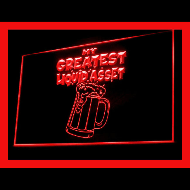 170096 Beer is My Greatest Liquid Asset Bar Home Decor Open Display illuminated Night Light Neon Sign 16 Color By Remote