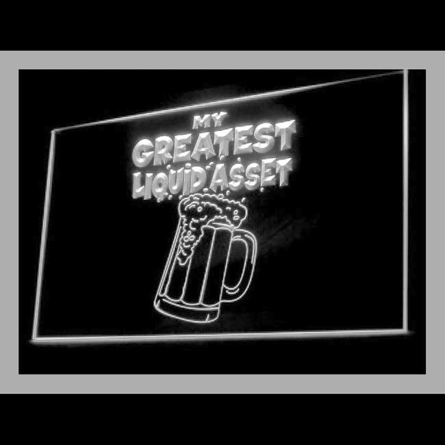 170096 Beer is My Greatest Liquid Asset Bar Home Decor Open Display illuminated Night Light Neon Sign 16 Color By Remote