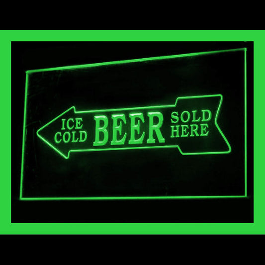 170116 Ice Cold Beer Sold Here Bar Home Decor Open Display illuminated Night Light Neon Sign 16 Color By Remote