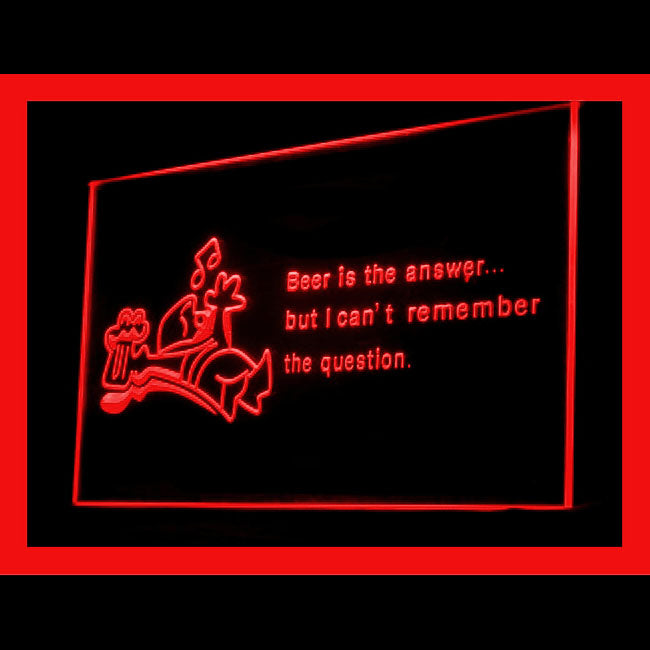170121 Beer is the Answer Bar Home Decor Open Display illuminated Night Light Neon Sign 16 Color By Remote
