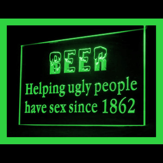 170128 Beer Helping Ugly People Bar Home Decor Open Display illuminated Night Light Neon Sign 16 Color By Remote