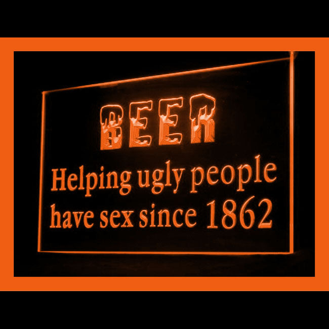 170128 Beer Helping Ugly People Bar Home Decor Open Display illuminated Night Light Neon Sign 16 Color By Remote