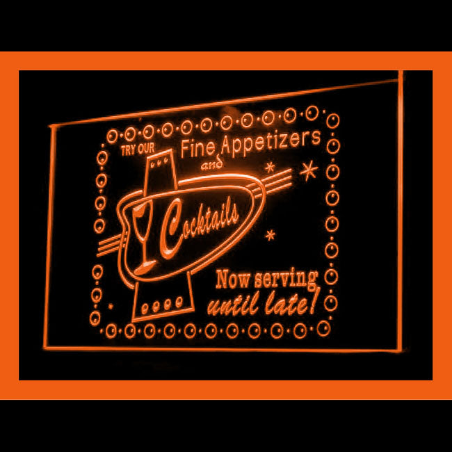 170130 Fine Appetizers Cocktails Bar Home Decor Open Display illuminated Night Light Neon Sign 16 Color By Remote