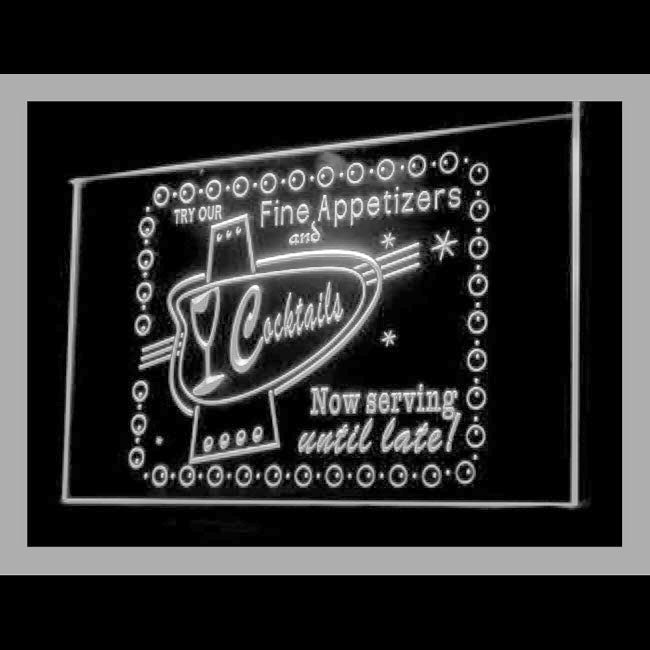 170130 Fine Appetizers Cocktails Bar Home Decor Open Display illuminated Night Light Neon Sign 16 Color By Remote