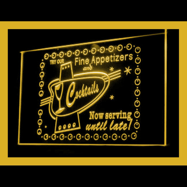 170130 Fine Appetizers Cocktails Bar Home Decor Open Display illuminated Night Light Neon Sign 16 Color By Remote