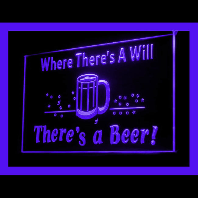 170131 There is a Will There is a Beer Bar Home Decor Open Display illuminated Night Light Neon Sign 16 Color By Remote
