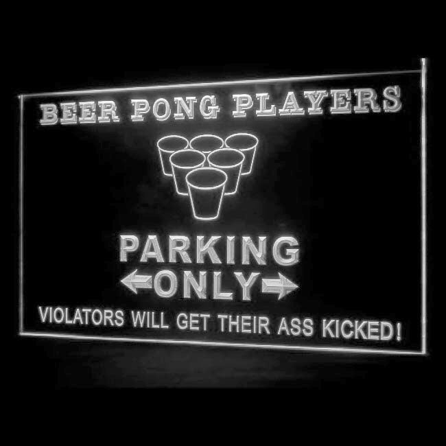 170136 Beer Pong Parking Only Beer Bar Home Decor Open Display illuminated Night Light Neon Sign 16 Color By Remote
