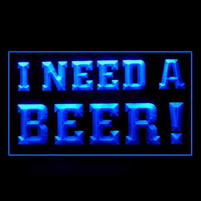 170149 I Need A Beer Bar Pub Home Decor Open Display illuminated Night Light Neon Sign 16 Color By Remote