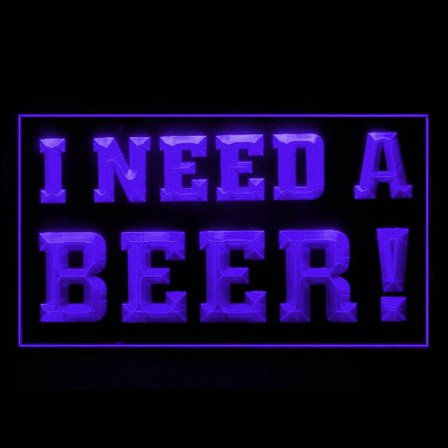 170149 I Need A Beer Bar Pub Home Decor Open Display illuminated Night Light Neon Sign 16 Color By Remote