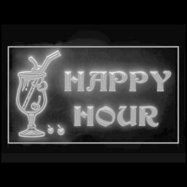 170159 Happy Hour Bar Home Decor Open Display illuminated Night Light Neon Sign 16 Color By Remote