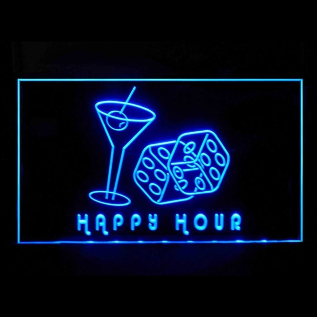 170161 Happy Hour Bar Home Decor Open Display illuminated Night Light Neon Sign 16 Color By Remote