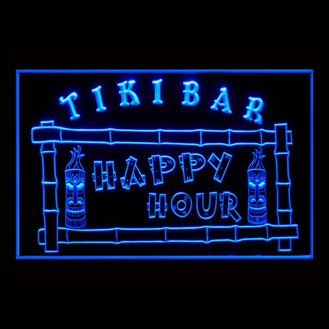 170191 Tiki Bar Happy Hours Beer Home Decor Open Display illuminated Night Light Neon Sign 16 Color By Remote