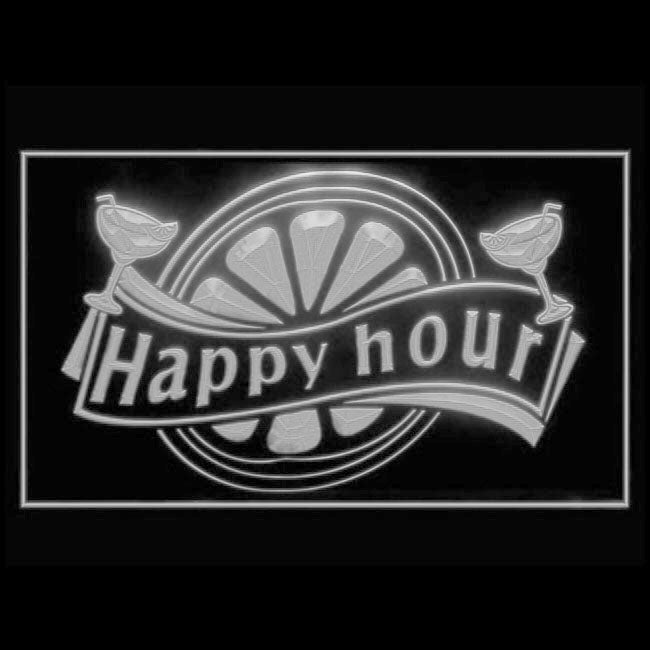170197 Happy Hour Bar Home Decor Open Display illuminated Night Light Neon Sign 16 Color By Remote