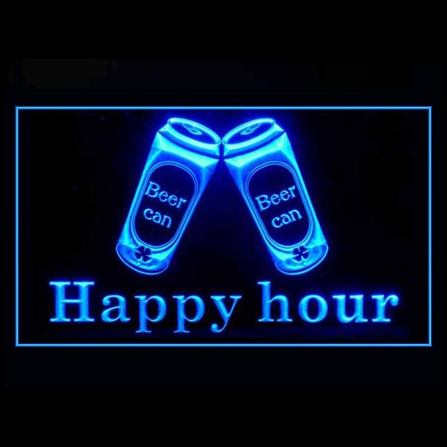 170200 Happy Hour Bar Home Decor Open Display illuminated Night Light Neon Sign 16 Color By Remote