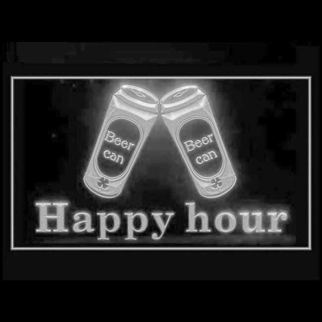 170200 Happy Hour Bar Home Decor Open Display illuminated Night Light Neon Sign 16 Color By Remote