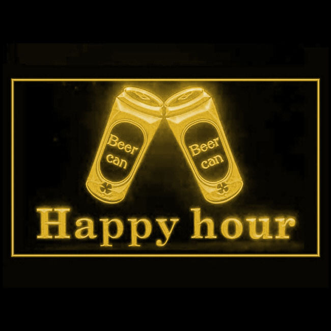 170200 Happy Hour Bar Home Decor Open Display illuminated Night Light Neon Sign 16 Color By Remote