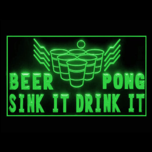 170207 Beer Pong Game Bar Happy Hours Home Decor Open Display illuminated Night Light Neon Sign 16 Color By Remote