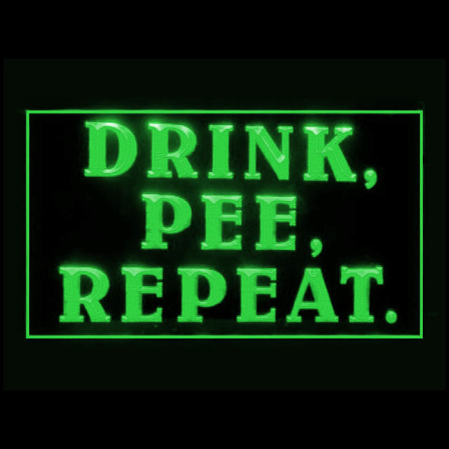 170210 Drink Pee Repeat Beer Bar Home Decor Open Display illuminated Night Light Neon Sign 16 Color By Remote