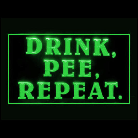 170210 Drink Pee Repeat Beer Bar Home Decor Open Display illuminated Night Light Neon Sign 16 Color By Remote