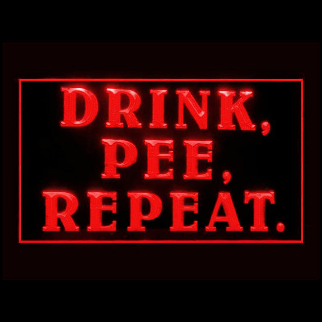 170210 Drink Pee Repeat Beer Bar Home Decor Open Display illuminated Night Light Neon Sign 16 Color By Remote