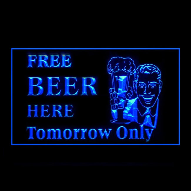 170228 Free Beer Here Tomorrow Bar Home Decor Open Display illuminated Night Light Neon Sign 16 Color By Remote