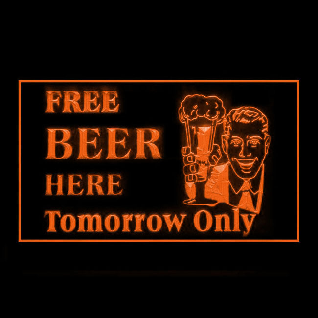 170228 Free Beer Here Tomorrow Bar Home Decor Open Display illuminated Night Light Neon Sign 16 Color By Remote