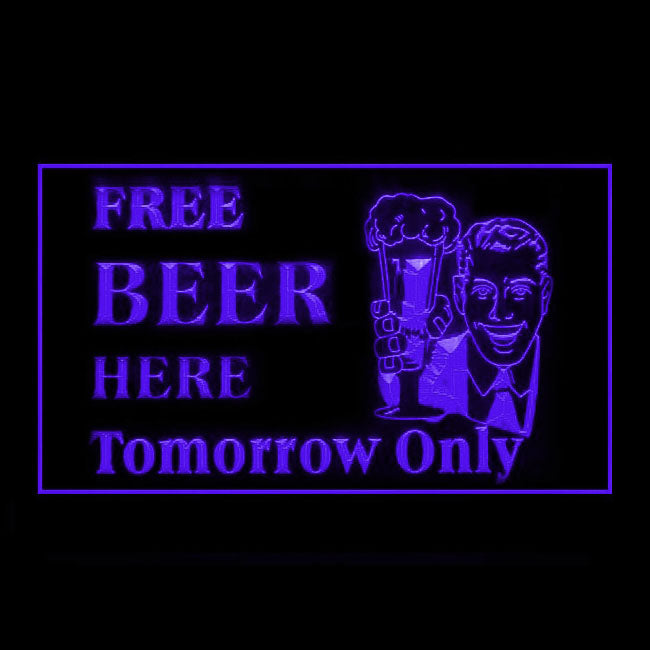 170228 Free Beer Here Tomorrow Bar Home Decor Open Display illuminated Night Light Neon Sign 16 Color By Remote