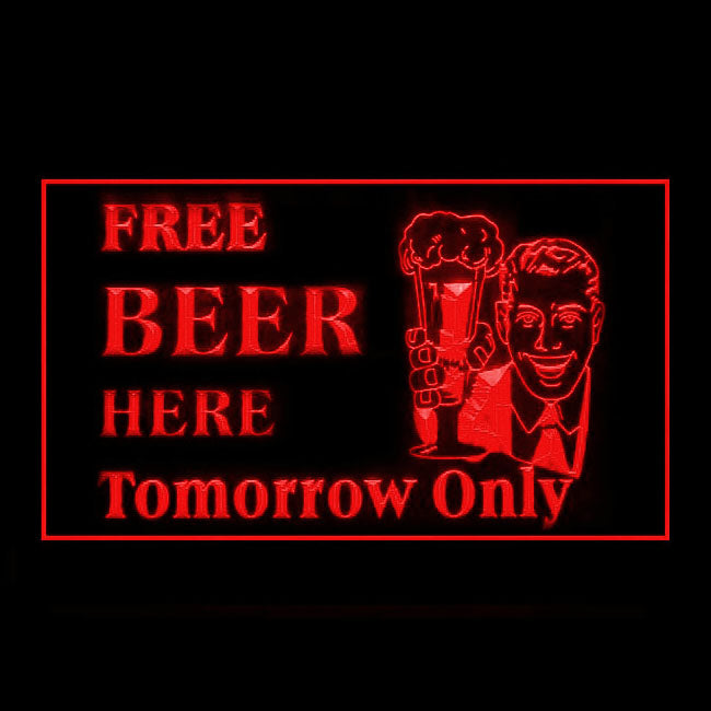 170228 Free Beer Here Tomorrow Bar Home Decor Open Display illuminated Night Light Neon Sign 16 Color By Remote