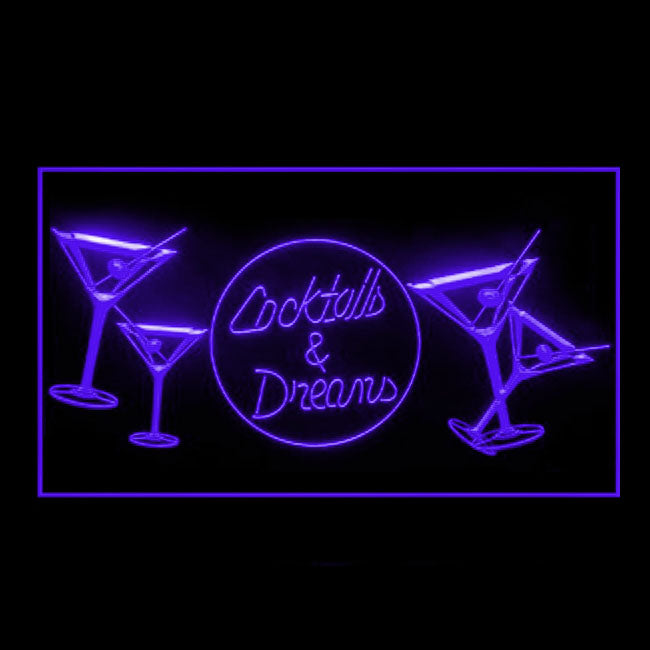 170241 Cocktails Dreams Bar Pub Home Decor Open Display illuminated Night Light Neon Sign 16 Color By Remote