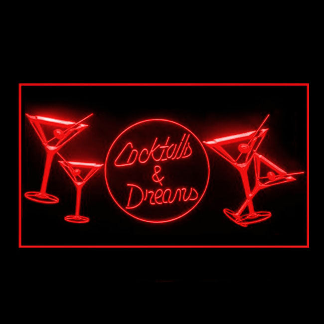 170241 Cocktails Dreams Bar Pub Home Decor Open Display illuminated Night Light Neon Sign 16 Color By Remote