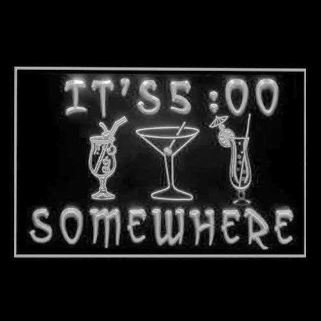 170243 ITS 5:00 Somewhere Bar Pub Home Decor Open Display illuminated Night Light Neon Sign 16 Color By Remote