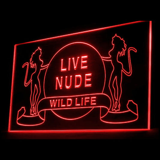 180008 Live Nude Wild Life Dancing Club Adult Store Home Decor Open Display illuminated Night Light Neon Sign 16 Color By Remote