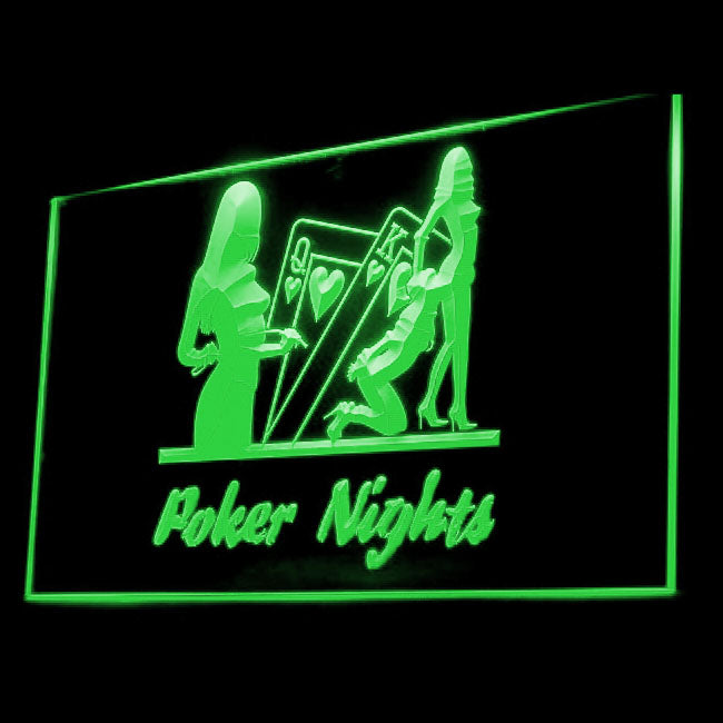 180027 Poker Night Gambling Casino Man Cave Home Decor Open Display illuminated Night Light Neon Sign 16 Color By Remote